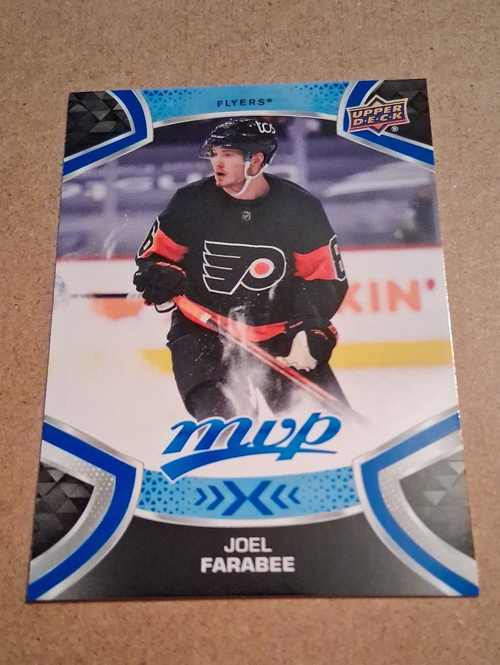 Upper Deck MVP Joel Farabee Flyers Hockey Card - Black & Orange Jersey